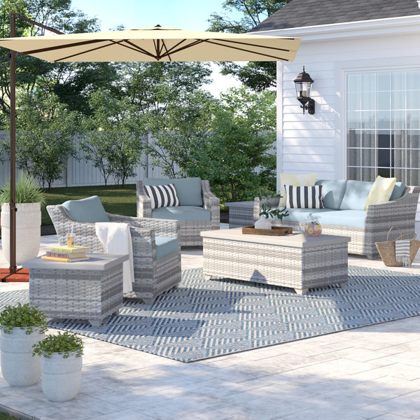 Sol 72 Outdoor™ Falmouth Wicker/Rattan 4 Person Seating Group with